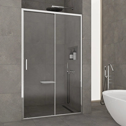 Ri̇to D121 120-140 Cm Duş Üstü Parlak Gümüş Profil Şeffaf 6 Mm Temperli Cam Yükseklik 192 Cm