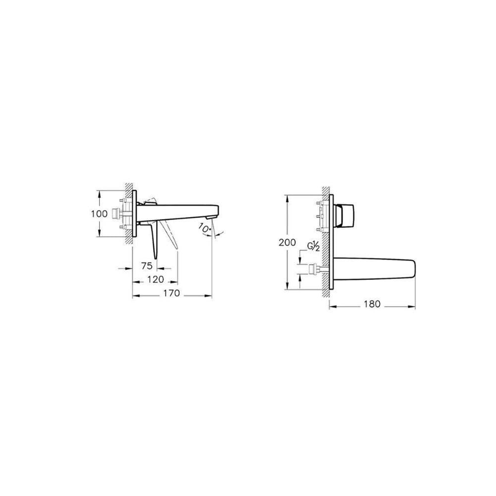 Root Square Ankastre Lavabo Bataryası (Sıva Üstü Grubu) A4273834