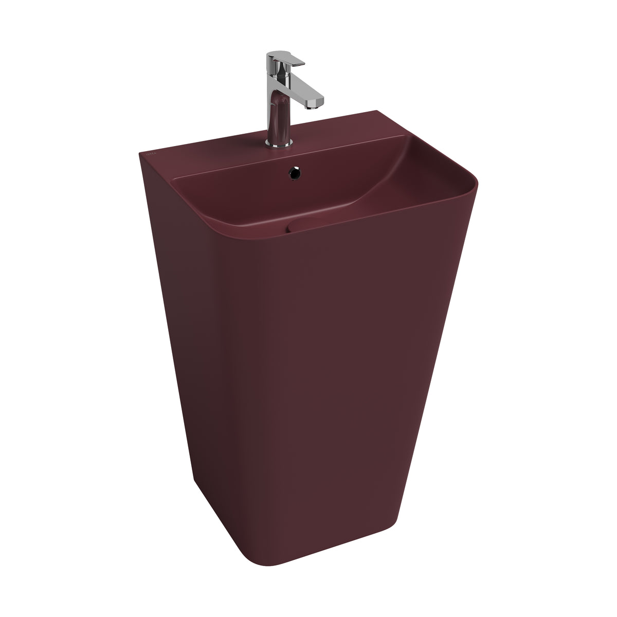 Sott Aqua Monoblok Yerden Lavabo 50 cm Rustık Bordo