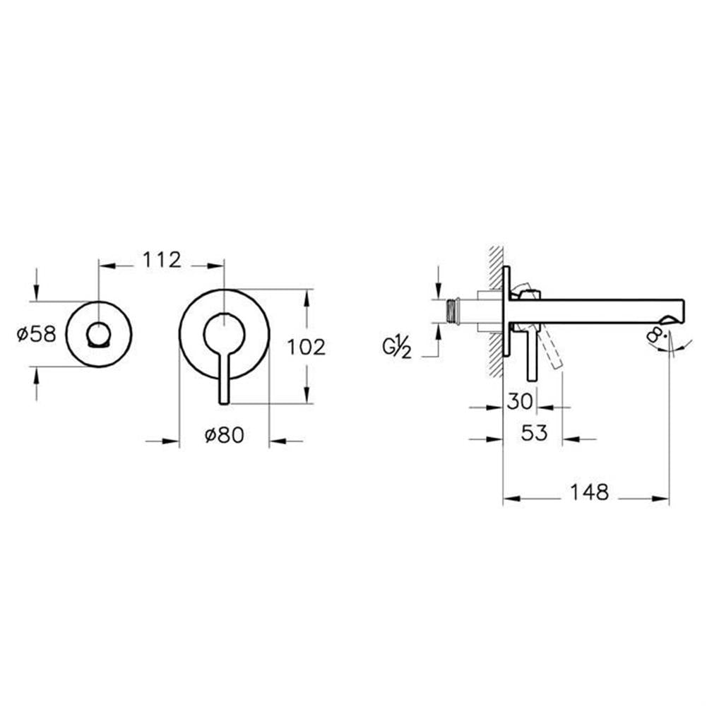 Vitra Origin Ankastre Lavabo Bataryası Mat Siyah-Sıva Üstü A4258136
