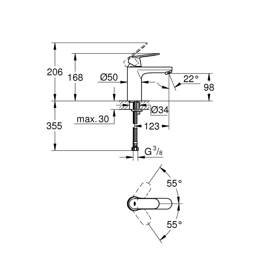 Grohe Eurocosmo Tek Kumandalı Lavabo Bataryası M-Boyut - 23327000