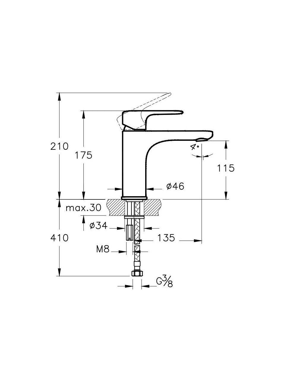 Vitra Root Round Lavabo Bataryası A4270623 Yüksek - Altın
