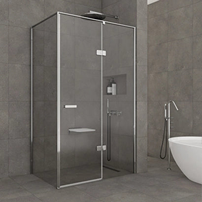 Vento D231 120x80 Cm Duş Üstü Parlak Gümüş Profil Şeffaf 8 Mm Temperli Cam Yükseklik 200 Cm