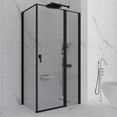 Orsa D231 120x90 Cm Duş Üstü Siyah Profil Şeffaf 8 Mm Temperli Cam Yükseklik 200 Cm