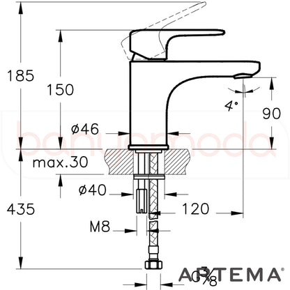 Vitra Root Round A4270526 Lavabo Bataryası, Bakır