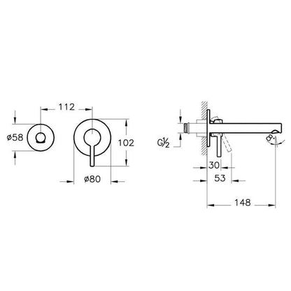 Vitra Origin Ankastre Lavabo Bataryası Mat Siyah-Sıva Üstü A4258136