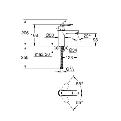 Grohe Eurocosmo Tek Kumandalı Lavabo Bataryası M-Boyut - 23327000